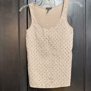 Express Beige Sequin Tank Top